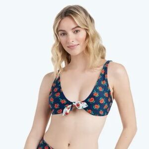 NWT SUMMERSALT | The Jetsetter Floral Poppy Print Tie Detail‎ Bikini Top Sz. 8